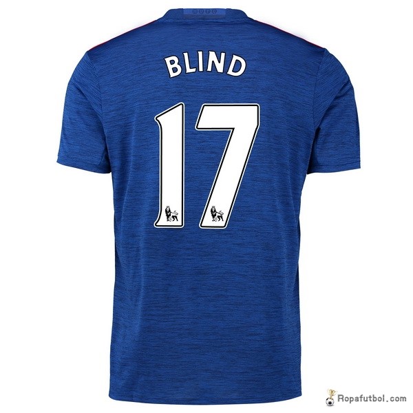 Camiseta Manchester United Replica Segunda Ropa Blind 2016/17 Azul